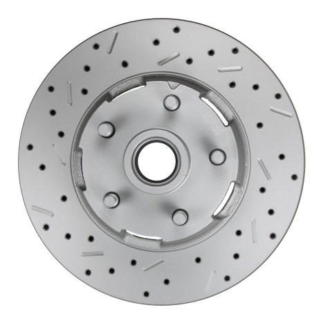 LEED Brakes Front Disc Brake Conversion Kits CC0005RKX Caliper & Rotor Upgrade Kit, Max Grip Lite Caliper, Pad and Hose Kit w/ cross drilled and slot rotors Anodized; Mustang 64-67 thumbnail 2