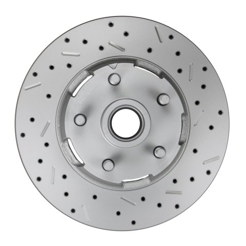 LEED Brakes Front Disc Brake Conversion Kits CC0005RKX Caliper & Rotor Upgrade Kit, Max Grip Lite Caliper, Pad and Hose Kit w/ cross drilled and slot rotors Anodized; Mustang 64-67 thumbnail 4