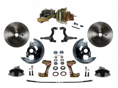 LEED Brakes Front Disc Brake Conversion Kits FC1002-M1A1 Kit, Conversion, Power Assist, Solid Surface Rotors, Cast Iron Calipers, Zinc Plated, Stock Ride Height, 5 x 4.75 in., Kit thumbnail 2