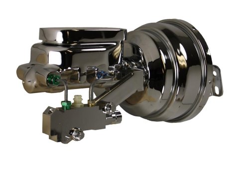 LEED Brakes Master Cylinder and Brake Booster Combos 2N6B4 8 in. Booster, Chrome, Firewall Mount, Dual Bowl Cylinder, Aluminum, Chrome, Non-Adjustable Proportioning Valve, Disc/Disc, Kit thumbnail 7