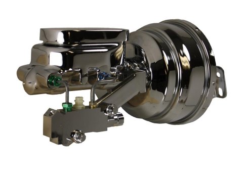 LEED Brakes Master Cylinder and Brake Booster Combos 2N6B4 8 in. Booster, Chrome, Firewall Mount, Dual Bowl Cylinder, Aluminum, Chrome, Non-Adjustable Proportioning Valve, Disc/Disc, Kit thumbnail 8