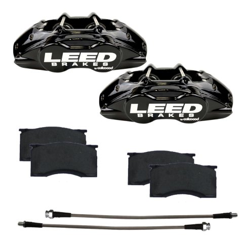 LEED Brakes MaxGrip Lite Caliper Upgrade Kits BCC0005 Kit, Max Grip Caliper, Pad and Hose Kit, Aluminum, Black, Ford, Each thumbnail 4