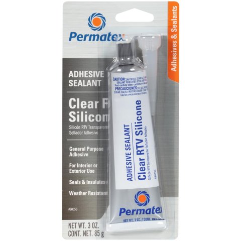 Permatex Clear RTV Silicone 80050 Sealant, Adhesive, RTV, Clear, 3 oz. Tube, Each thumbnail 2