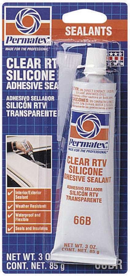 Permatex Clear RTV Silicone 80050 Sealant, Adhesive, RTV, Clear, 3 oz. Tube, Each thumbnail 4