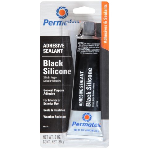 Permatex Black Silicone Adhesive Sealant 81158 Sealant, RTV, Silicone, Black, Non-Gasket Applications, 3.0 oz., Each thumbnail 1