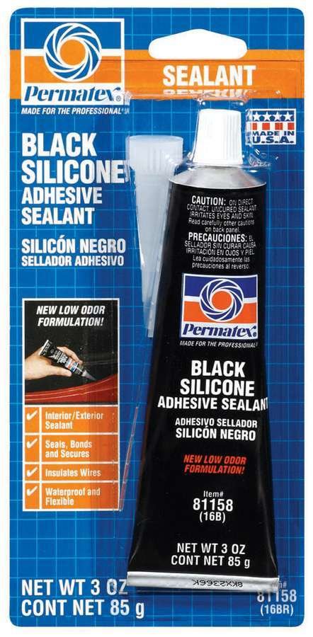 Permatex Black Silicone Adhesive Sealant 81158 Sealant, RTV, Silicone, Black, Non-Gasket Applications, 3.0 oz., Each thumbnail 3
