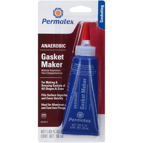 Permatex Anaerobic Gasket Maker 51813 RTV, Maker, -65 To 300 degrees F Temperature Range, Red, 50 ml, Each thumbnail 1