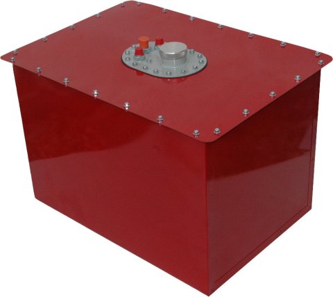 RCI Standard Circle Track 32 Gallons Fuel Cell 1322G Cell, Steel with Plastic Bladder, Red Powdercoated, Gallons, Each thumbnail 2