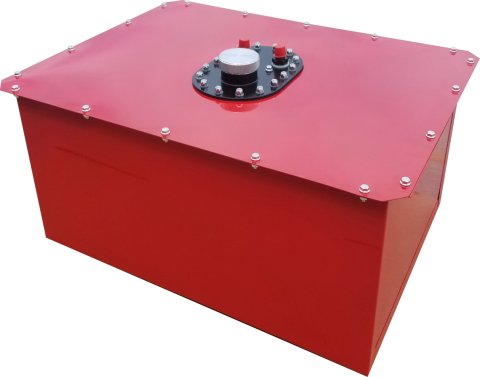 RCI Standard Circle Track 22 Gallons Fuel Cell 1222C Cell, Steel with Plastic Bladder, Red Powdercoated, Gallons, Each thumbnail 2