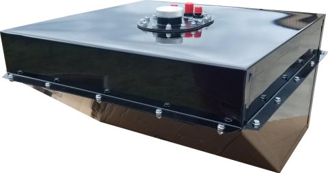 RCI Wedge Circle Track 22 Gallons Fuel Cell 1222FD Cell, Steel with Plastic Bladder, Black Powdercoated, Gallons, Each thumbnail 1