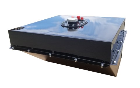 RCI Wedge Circle Track 22 Gallons Fuel Cell 1222FD Cell, Steel with Plastic Bladder, Black Powdercoated, Gallons, Each thumbnail 2