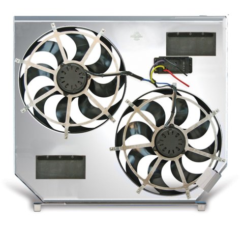 15 Inch 6,200 CFM Flex-A-Lite Direct-Fit Electric Fan 105397 Fans, Electric, Direct Fit, Dual, Puller, cfm, Black Plastic Blades, Natural Aluminum Shroud, 28-36 amps, in. Diameter, Ford, Each thumbnail 2
