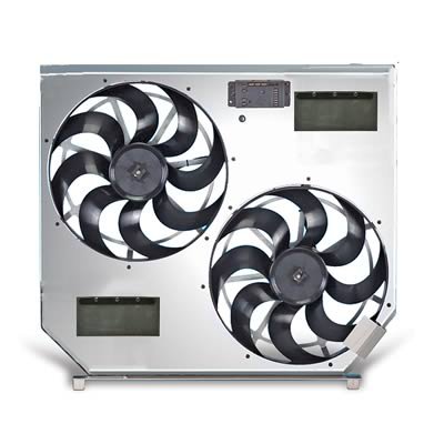 15 Inch 6,200 CFM Flex-A-Lite Direct-Fit Electric Fan 105397 Fans, Electric, Direct Fit, Dual, Puller, cfm, Black Plastic Blades, Natural Aluminum Shroud, 28-36 amps, in. Diameter, Ford, Each thumbnail 3