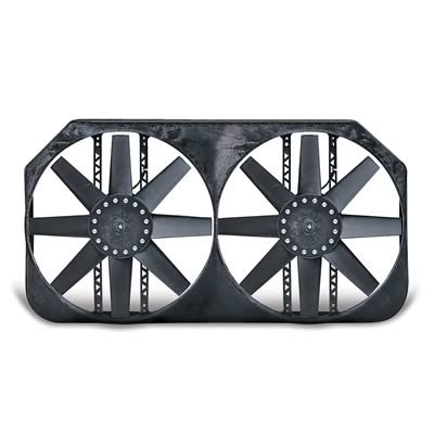 15 Inch 5,500 CFM Flex-A-Lite Direct-Fit Dual Electric Fan 116521 Fan, Dual, in. Diameter, Puller, cfm, Black, Plastic, Cadillac, Chevy, GMC, Each thumbnail 1