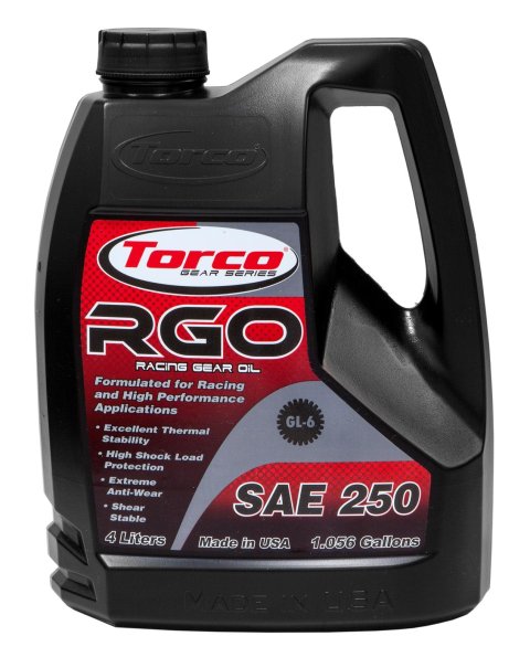 250W Torco RGO Racing Gear Oil A240250SE Lube, RGO, 250W, 4 Liters, Each