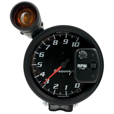 Equus Gauges E6080 GAUGE, TACHOMETER, 5", 10K RPM, PEDESTAL W/ EXT. SHIFT-LITE, BLACK,6000 SERIES thumbnail 1