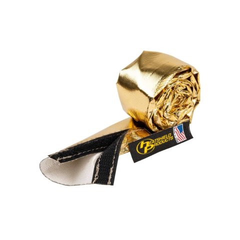 Heatshield Products Heat Sleeves 244100 Sleeve, - Reflective heat shield sleeve 1 id x 3 ft H&L seam- Cold Gold Sleeve shields up to 90 percent of radiant 1100F. thumbnail 3