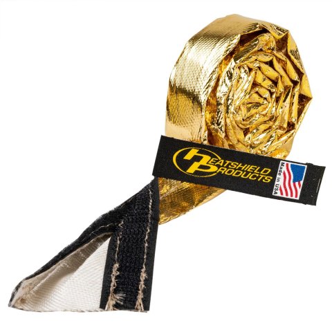 Heatshield Products Heat Sleeves 244012 Sleeve, - Reflective heat shield sleeve 1/2 id x 3 ft H&L seam- Cold Gold Sleeve shields up to 90 percent of radiant 1100F. thumbnail 2
