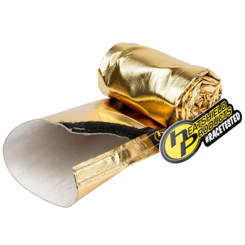 Heatshield Products Heat Sleeves 244212 Sleeve, - Reflective heat shield sleeve 2-1/2 id x 3 ft H&L seam- Cold Gold Sleeve shields up to 90 percent of radiant 1100F. thumbnail 4