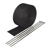Heatshield Products Black Exhaust Wrap 322026 Kit, 1200 degrees F, Black, Fiberglass Composite, 2.0 in. Width, 25 ft. Length, Stainless Steel Locking Ties, Kit thumbnail 1