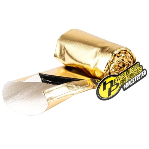 Heatshield Products Heat Sleeves 244300 Sleeve, - Reflective heat shield sleeve 3id x 3 ft H&L seam- Cold Gold Sleeve shields up to 90 percent of radiant 1100F. thumbnail 2