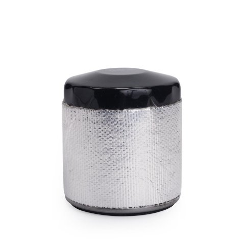 Thermo-Tec Oil Filter Heat Shields 13015 Shields, Canister Filter, Fiberglass/Silica, Silver, 3.00-4.00 in. Tall filters X 12 in, Long, Set of 4 thumbnail 1