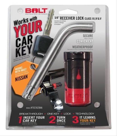 BOLT Receiver Locks 7023583 Lock, 0.625 in. Receiver/Coupler Diameter, Uses for Nissan Ignition Key, Each thumbnail 3