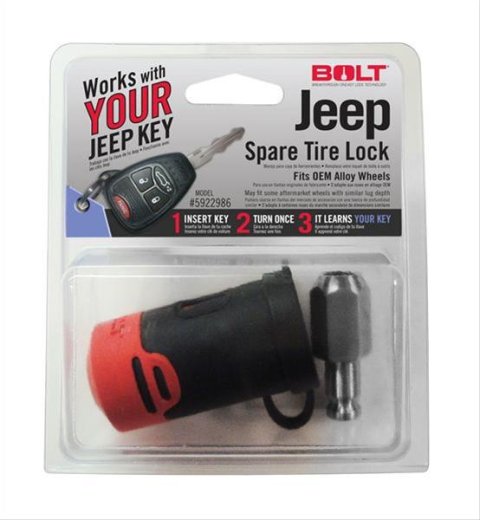BOLT Spare Tire Locks for 2002-2012 LIBERTY, 1991-2022 WRANGLER, 2018 WRANGLER JK - 5922986 Lock, Steel, Black, Jeep, Each thumbnail 4