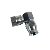 Detroit Speed Power Steering Pump Fittings 091901DS Fittings, 90 degree, Steel, Zinc Plated, -6 AN Hose End, -6 AN Female Threads Hose End Adapter Size, Each thumbnail 2