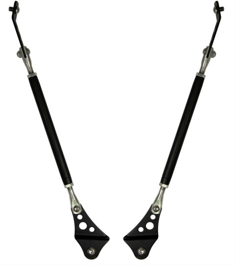 Detroit Speed Fender Braces 011802DS Braces, Inner, Stainless Steel, Black Powdercoated, Chevy, Pair