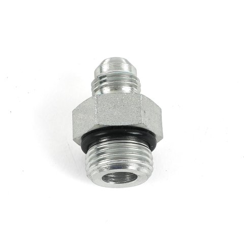 Detroit Speed Power Steering Gear Fittings 090231DS Fittings, Straight, Steel, Zinc Plated, -6 AN Male AN, 3/4 in.-16 O-ring Male O-ring, Each