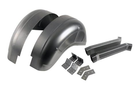 Detroit Speed Mini-Tubs 040405DS Wheelhouses, Deep, Mini-tub Design, Steel, Natural, Rear Inner, Ford, Pair