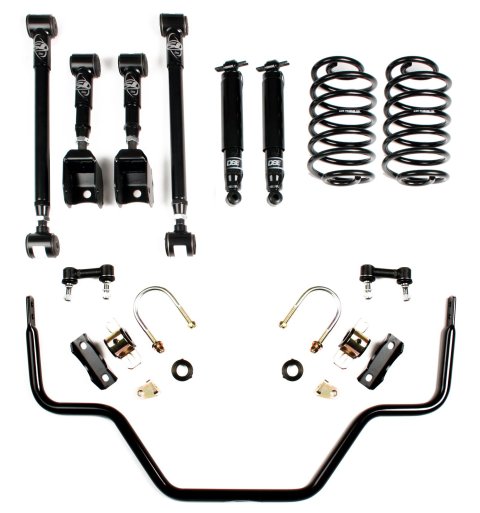 Detroit Speed Rear 2 Kits 043110DS Kit 2, Shocks, Trailing Arms, Adjustable, Black, Buick, Chevy, Olds, Pontiac, Kit