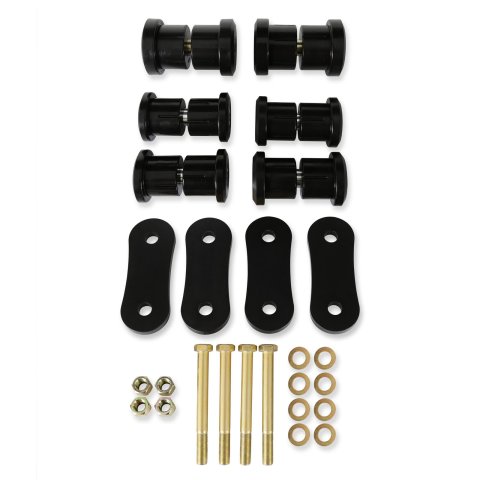 Detroit Speed Inc Leaf Spring Shackles and Hangers 041509DS 67-81F 68-79NOVA F&R SPG EYE&HD SHKL KIT