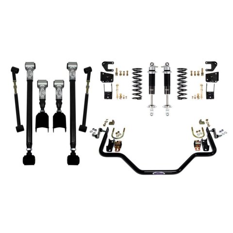 Detroit Speed Rear 3 Kits 041621-DDS Suspension Packages, Kits, Double Adjustable Coilover, Sway Bar, Trailing Arms, Black, Models with Moser Axle, Chevy, Olds, Kit