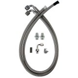 Detroit Speed Power Steering Hose Kits for 1979-1986 CAPRI, 1979-2004 MUSTANG - 091302DS Hoses, Braided Stainless Steel, Natural, Kit thumbnail 1