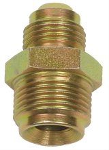 Detroit Speed Power Steering Gear Fittings 090203LDS Fittings, Fittings, Straight, Steel, Zinc Plated, 11/16 in. Male Thread Inverted Flare, -6 AN Male Bubble Flare, GM, Each thumbnail 2