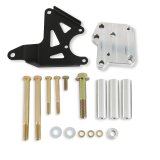 Detroit Speed Power Steering Pump Brackets 092105DS Brackets, Cylinder Head Mount, Billet Aluminum/Steel, Black/Natural, Ford, without A/C, Kit thumbnail 1