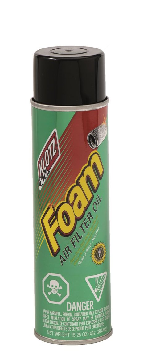 Klotz Synthetic Foam Air Filter Oil KL-606 Oil, Foam, Red Oil, 15.25 Ounces, Aerosol, Each