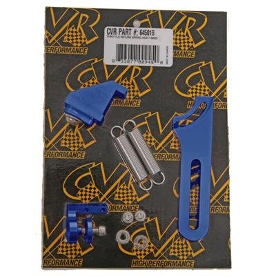 CVR Billet Throttle Return Spring Brackets 64501BL Bracket, 4500 Series Carburetor, Aluminum, Blue Anodized, Bracket, Each thumbnail 1