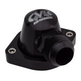 CVR Thermostat Housings TSH5ABK Water Neck, 90 degree, -16 AN, Billet Aluminum, Black Anodized, Chevy, Small Block LS, Each thumbnail 2