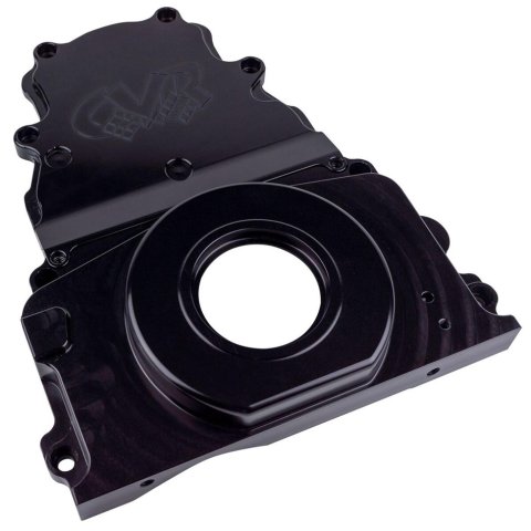 CVR LS 2-Piece Timing Covers TC2327BK Cover, 2-Piece, Billet Aluminum, Black Anodized, Chevrolet, Gen 3, V8, Each thumbnail 2