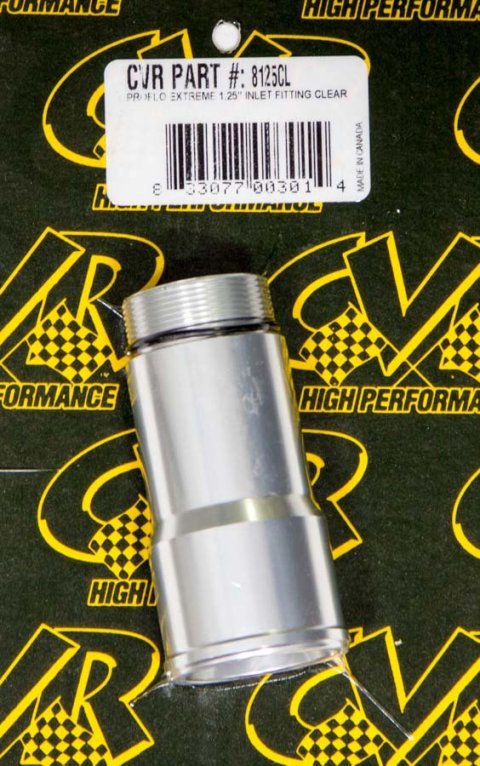 CVR Water Pump and Thermostat Fittings 8125CL Fitting, Adapter, Straight Cut to Hose Barb, Straight, Billet Aluminum, Clear Anodized, 1 3/16 in., 1 1/4 in. Hose Barb, Each thumbnail 3