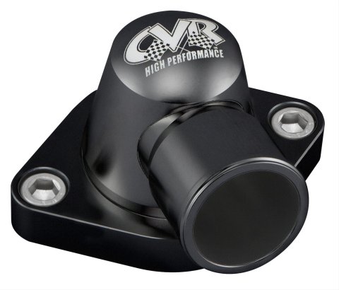 CVR Thermostat Housings TSH8BK Housing, 90 degree, Swivel, Billet Aluminum, Black Anodized, O-ring Sealing Style, Chrysler, Each thumbnail 1