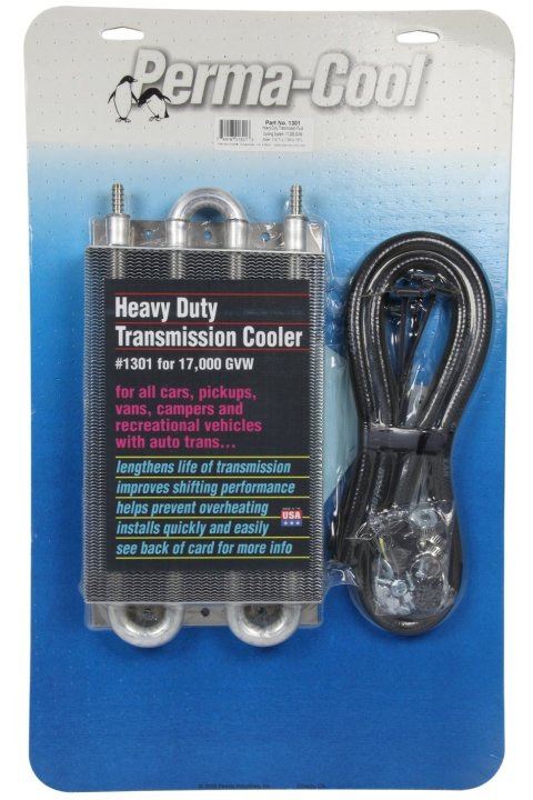 Perma-Cool Heavy-Duty Transmission Coolers 1301 Fluid Cooler, Transmission, Tube and Fin, Aluminum, Natural, 7 in. x 14 in. x 1 1/2 in., Each thumbnail 1