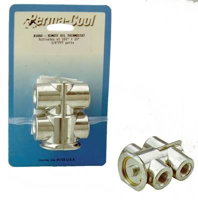 Perma-Cool Remote Mount Oil Thermostats 1060 Thermostat, Aluminum, Dual 3/8 in. NPT Female Inlets, Dual 3/8 in. NPT Female Outlets, Each thumbnail 1