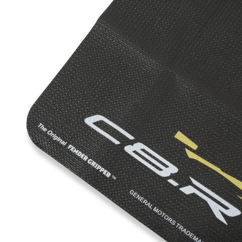 Fender Gripper Covers FG2081 Covers, Gripper, Black, Nylon Mesh, Foam Non Slip Backing, C8.R With Corvette Image, Logo, Chevy, Each thumbnail 1