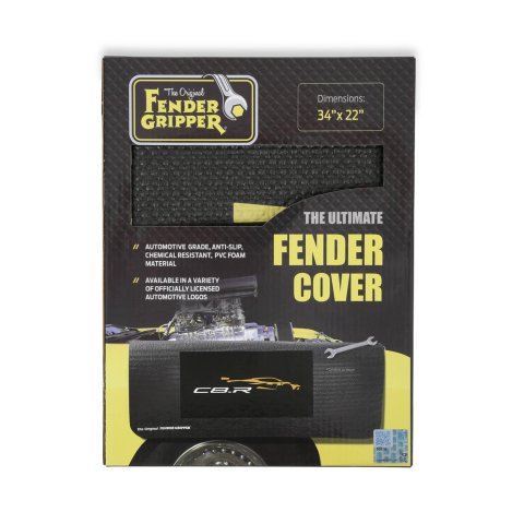 Fender Gripper Covers FG2081 Covers, Gripper, Black, Nylon Mesh, Foam Non Slip Backing, C8.R With Corvette Image, Logo, Chevy, Each thumbnail 5