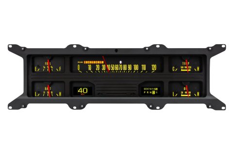 Dakota Digital RTX Direct-Fit Gauge Kits for 1967-1972 F-100, F-250, F-350 - RTX-67F-PU-X Kit, Direct Fit, RTX, Analog/Digital, Black Face, White/Multicolor Illuminated Numbers, Orange Pointer, Ford, Kit thumbnail 2