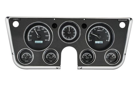 Dakota Digital VHX Series Direct-Fit Analog Gauge Systems VHX-67C-PA-K-W Kit, Direct Fit, VHX, Analog, Black Face, White Numbers, White Pointer, Chevy, Kit thumbnail 2